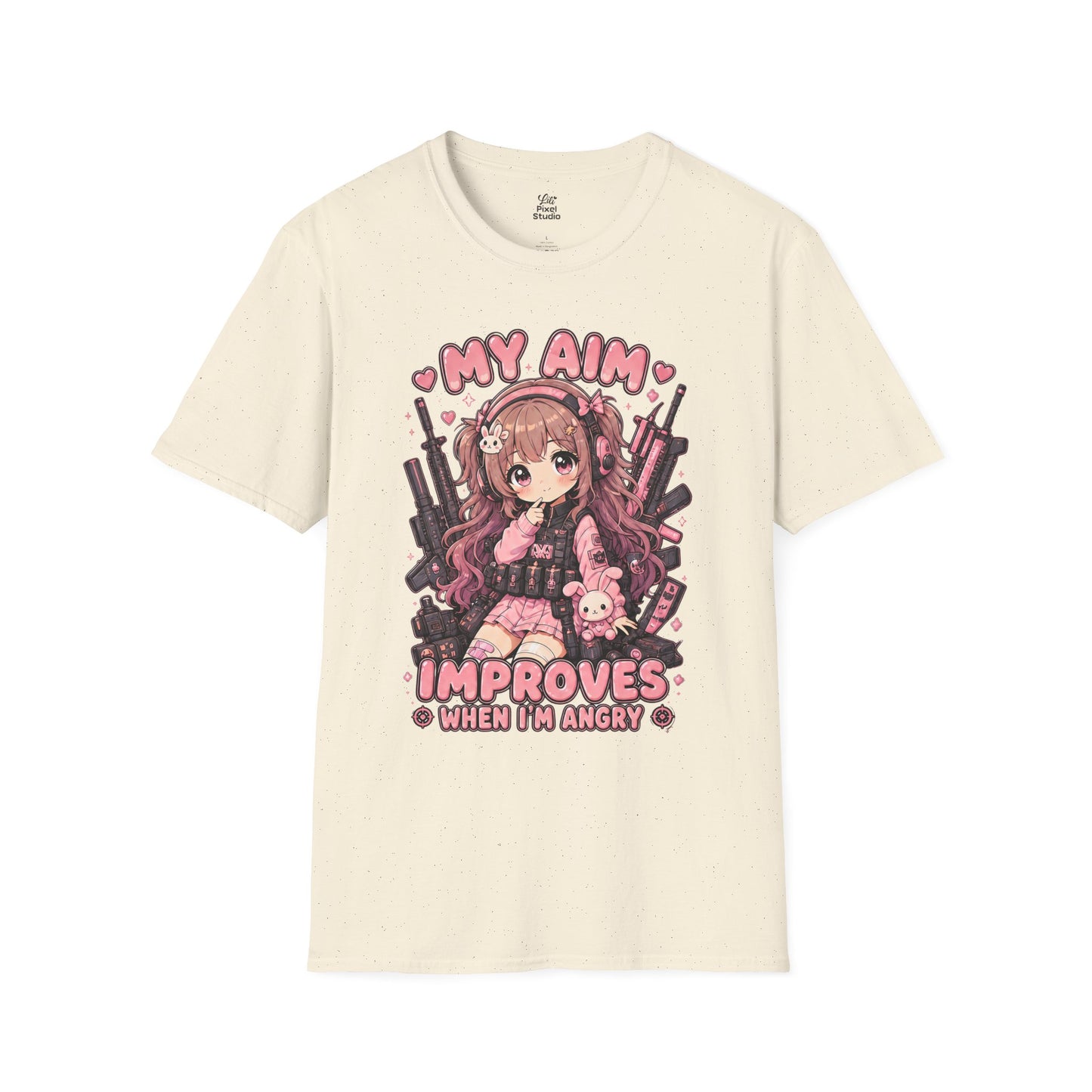 My Aim Improves When Im Angry Womens Shirt, Cute Anime Gamer Tee, FPS Gaming Shirt, Kawaii Gamer Girl Gift