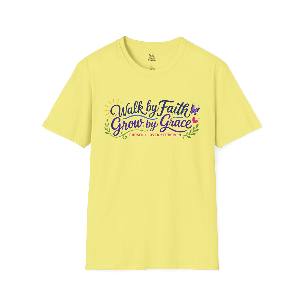 Walk By Faith Grow By Grace Shirt, Christian Inspirational Unisex Tee, Faith Based Shirt, Christian Gift, Grace In Progress Tee