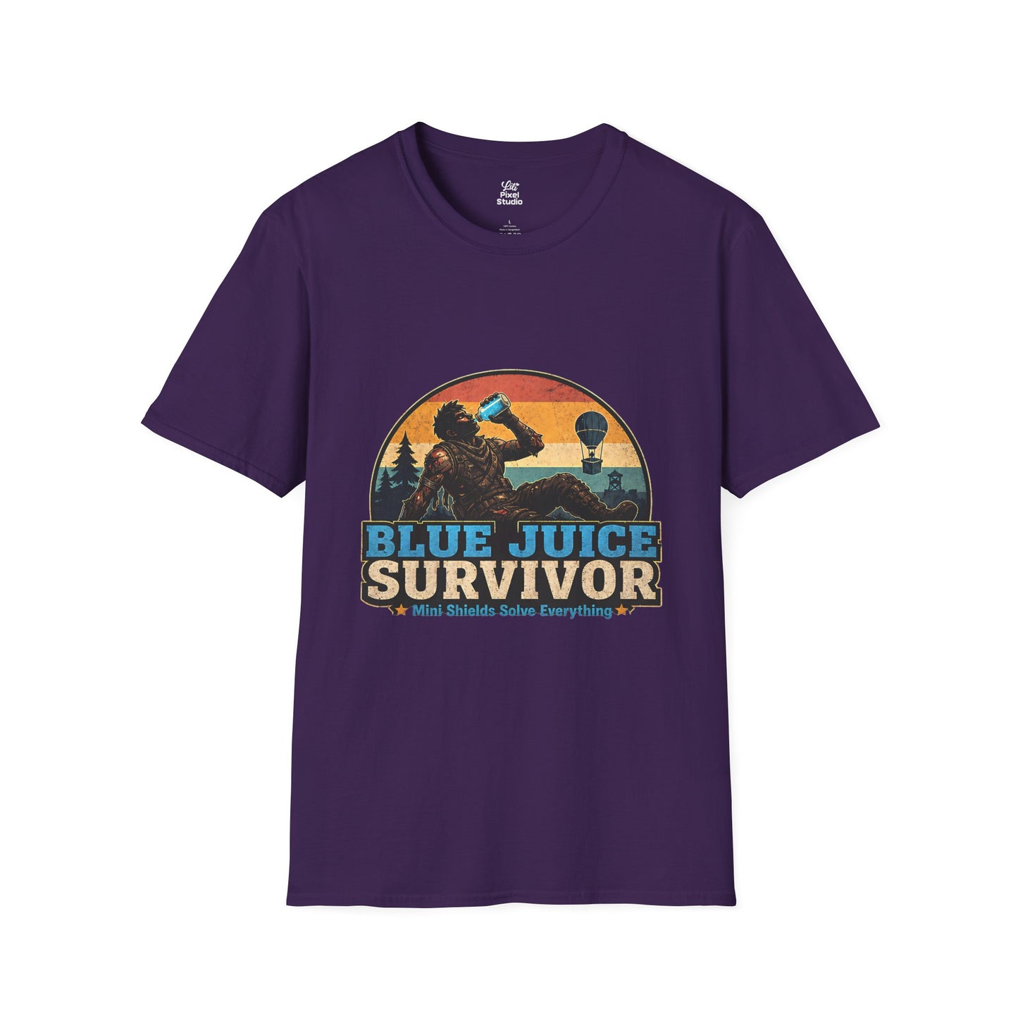 Blue Juice Survivor Gamer Unisex Shirt, Funny Gaming Logic Tee, Battle Royale Humor Shirt, FPS Gaming Gift, Retro Gamer T-Shirt