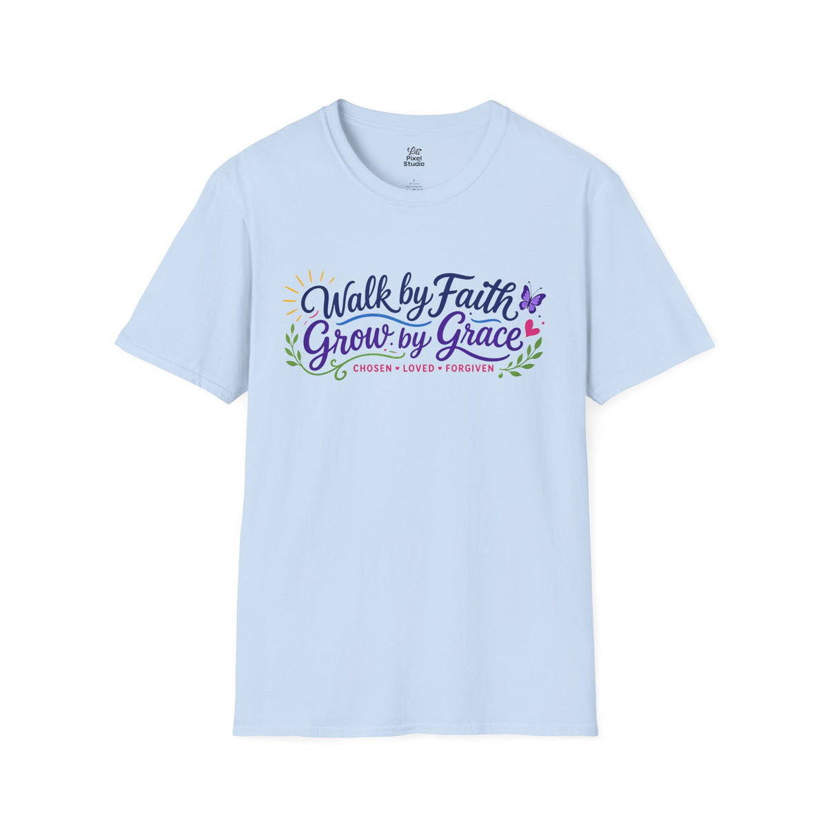 Walk By Faith Grow By Grace Shirt, Christian Inspirational Unisex Tee, Faith Based Shirt, Christian Gift, Grace In Progress Tee