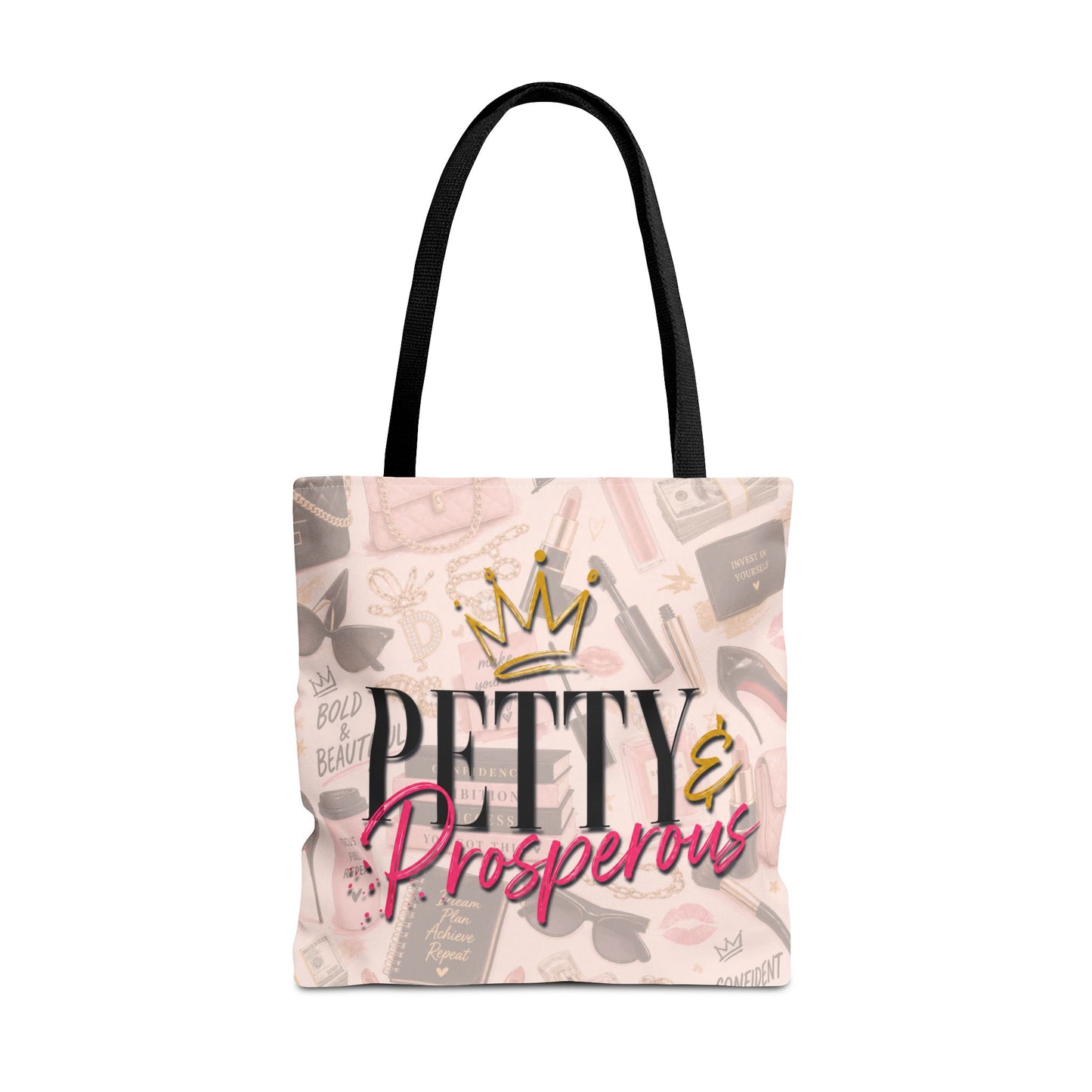 Pretty and Prosperous Tote Bag, Glam Boss Girl Tote, Pink Motivational Shopper Bag, Cute Everyday Work Tote