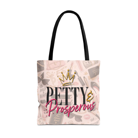 Pretty and Prosperous Tote Bag, Glam Boss Girl Tote, Pink Motivational Shopper Bag, Cute Everyday Work Tote