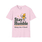 Stay Humble Nobody Likes A Showoff Womens Shirt, Funny Sarcastic Graphic Tee, Retro Lightning Bolt T-Shirt, Humble Confidence Gift