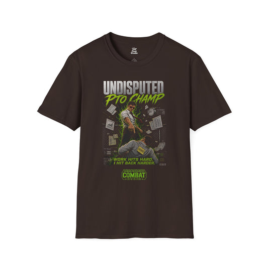 Undisputed PTO Champ Unisex Shirt, Funny Office MMA Tee, Corporate Humor Gift, Burnout Survivor Work Meme T-Shirt