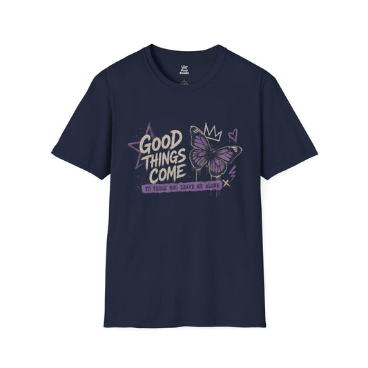 Good Things Come To Those Who Leave Me Alone Womens Shirt, Funny Introvert Tee, Anti Social Graphic T-Shirt, Butterfly Gift