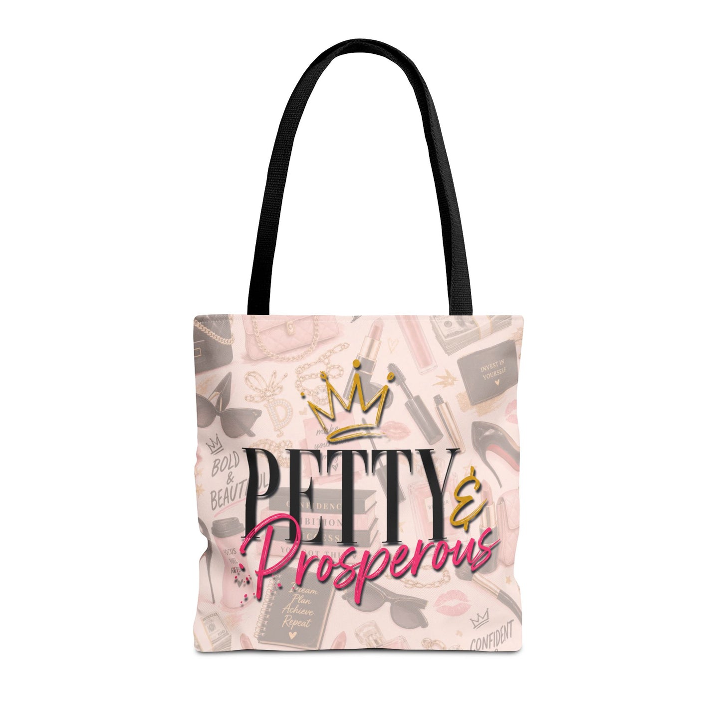 Pretty and Prosperous Tote Bag, Glam Boss Girl Tote, Pink Motivational Shopper Bag, Cute Everyday Work Tote