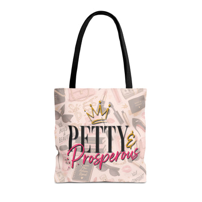Pretty and Prosperous Tote Bag, Glam Boss Girl Tote, Pink Motivational Shopper Bag, Cute Everyday Work Tote