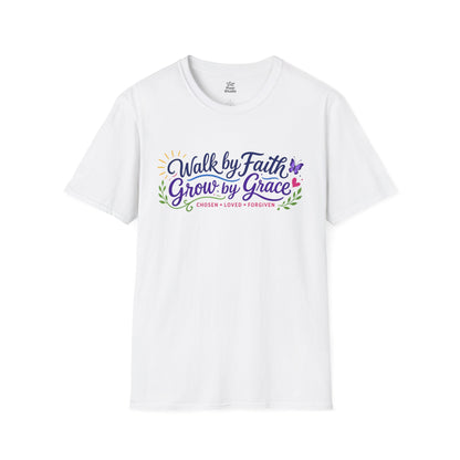 Walk By Faith Grow By Grace Shirt, Christian Inspirational Unisex Tee, Faith Based Shirt, Christian Gift, Grace In Progress Tee