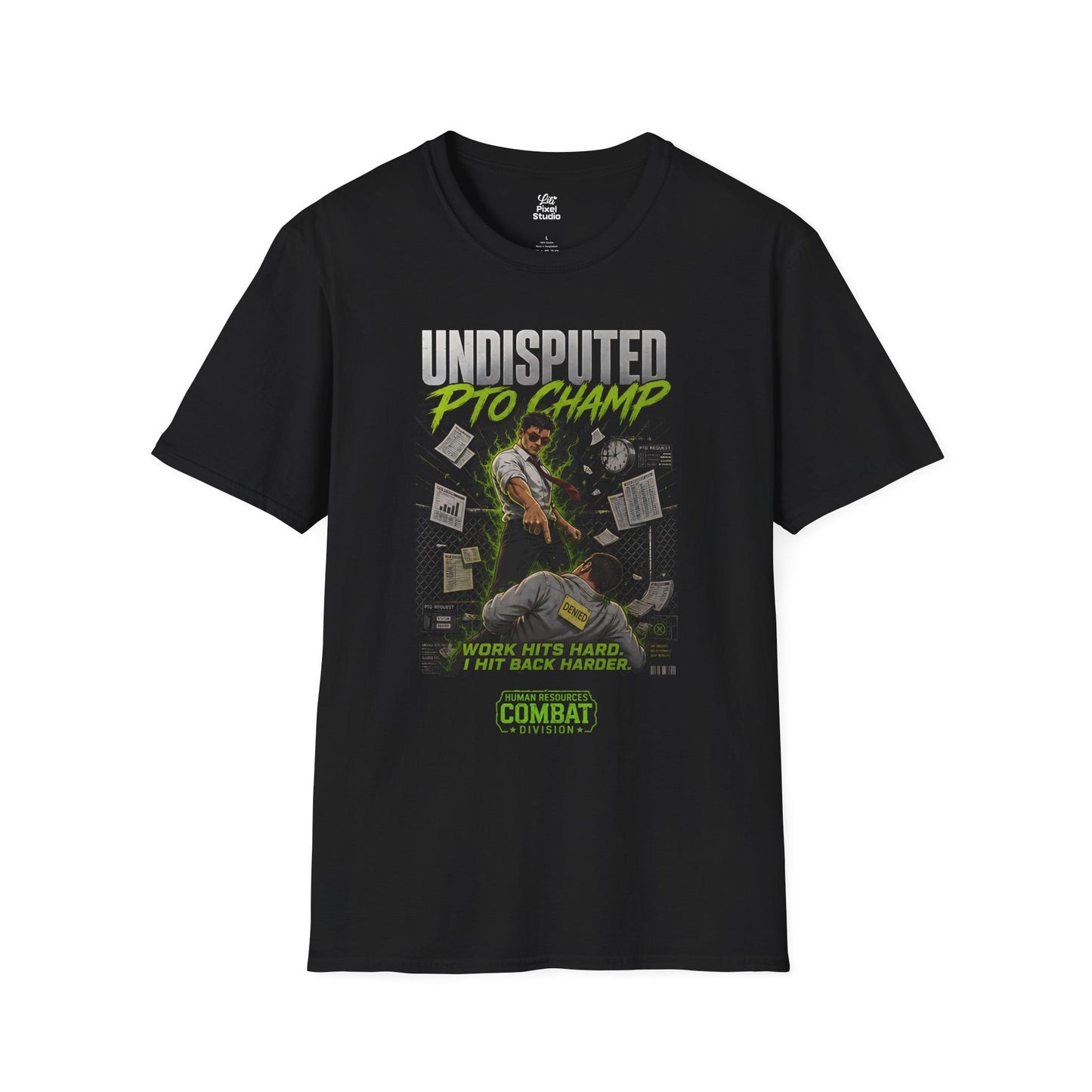 Undisputed PTO Champ Unisex Shirt, Funny Office MMA Tee, Corporate Humor Gift, Burnout Survivor Work Meme T-Shirt
