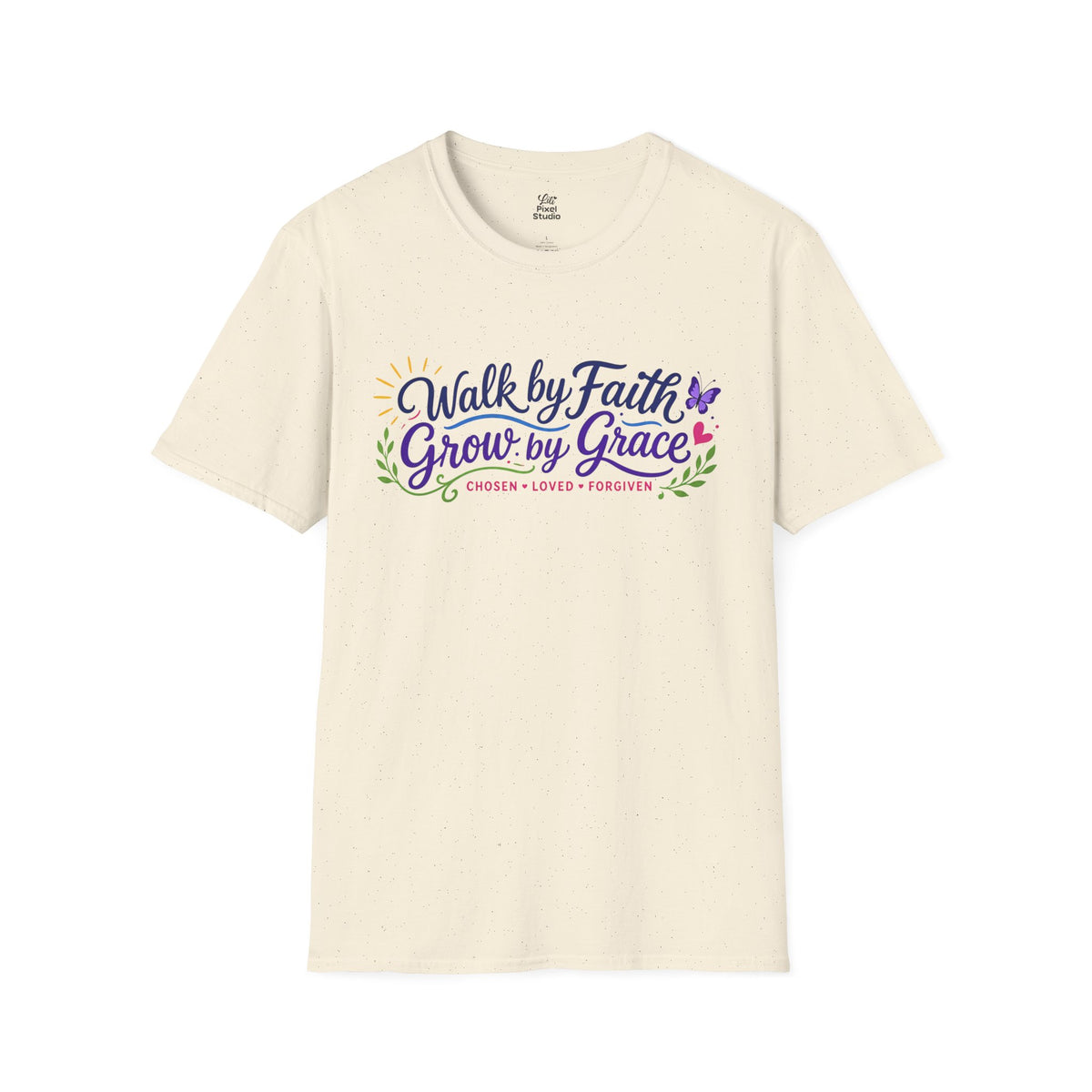 Walk By Faith Grow By Grace Shirt, Christian Inspirational Unisex Tee, Faith Based Shirt, Christian Gift, Grace In Progress Tee