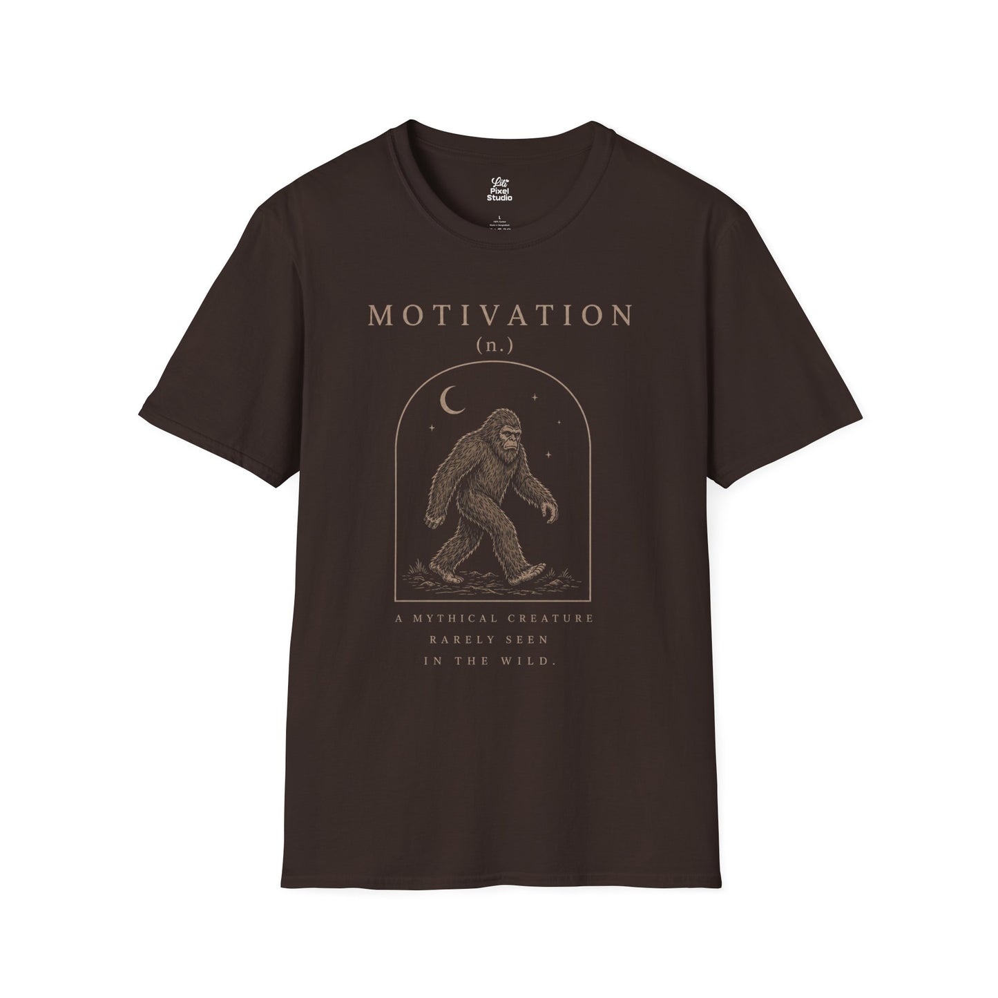 Motivation A Mythical Creature Rarely Seen In The Wild Life Defined Unisex T-Shirt | Bigfoot Sasquatch Illustration, Funny Sarcastic Tee