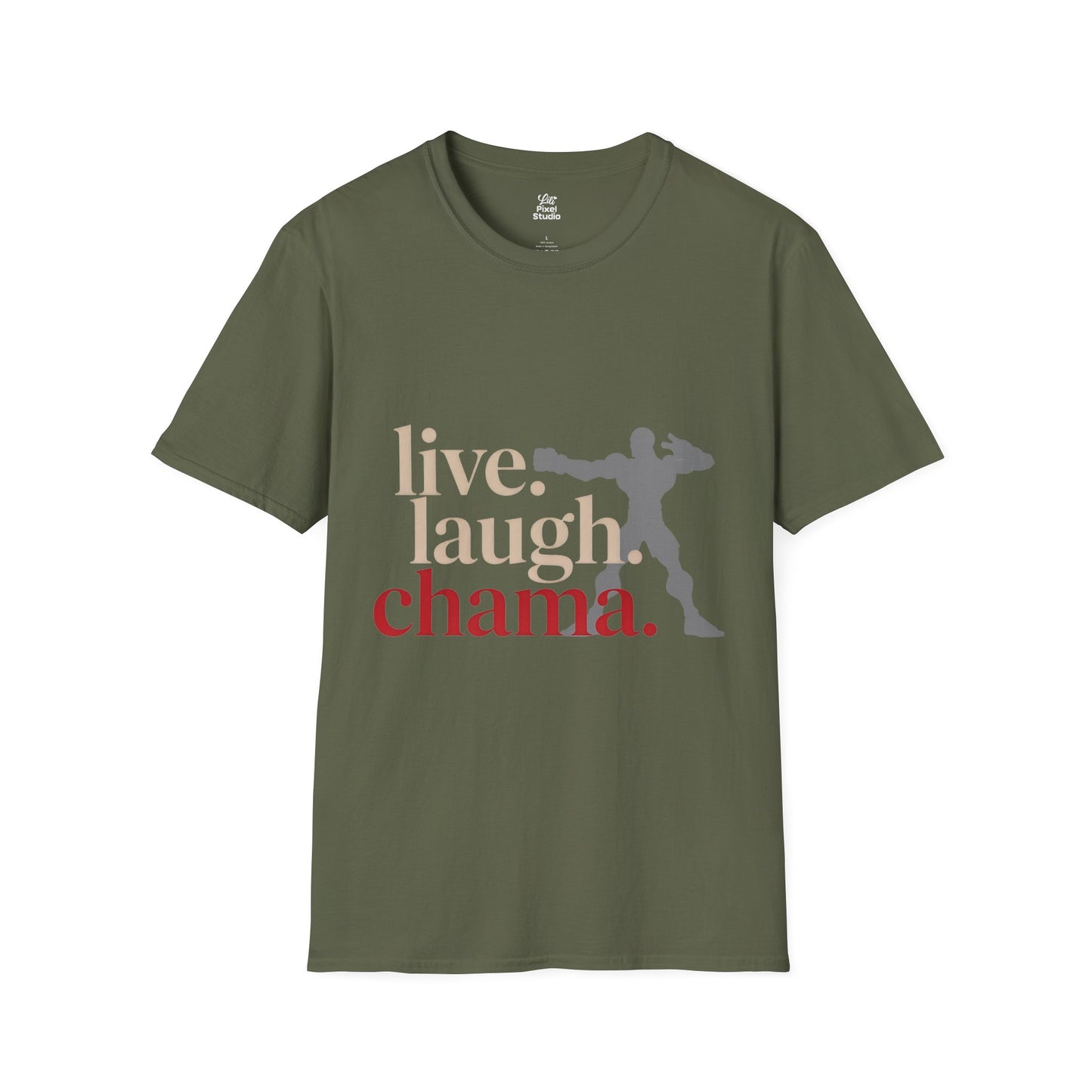 Live Laugh Chama Unisex Shirt, Funny Gym Meme Tee, Motivational Combat Shirt, Workout Humor Gift for Fighters And Meme Lovers
