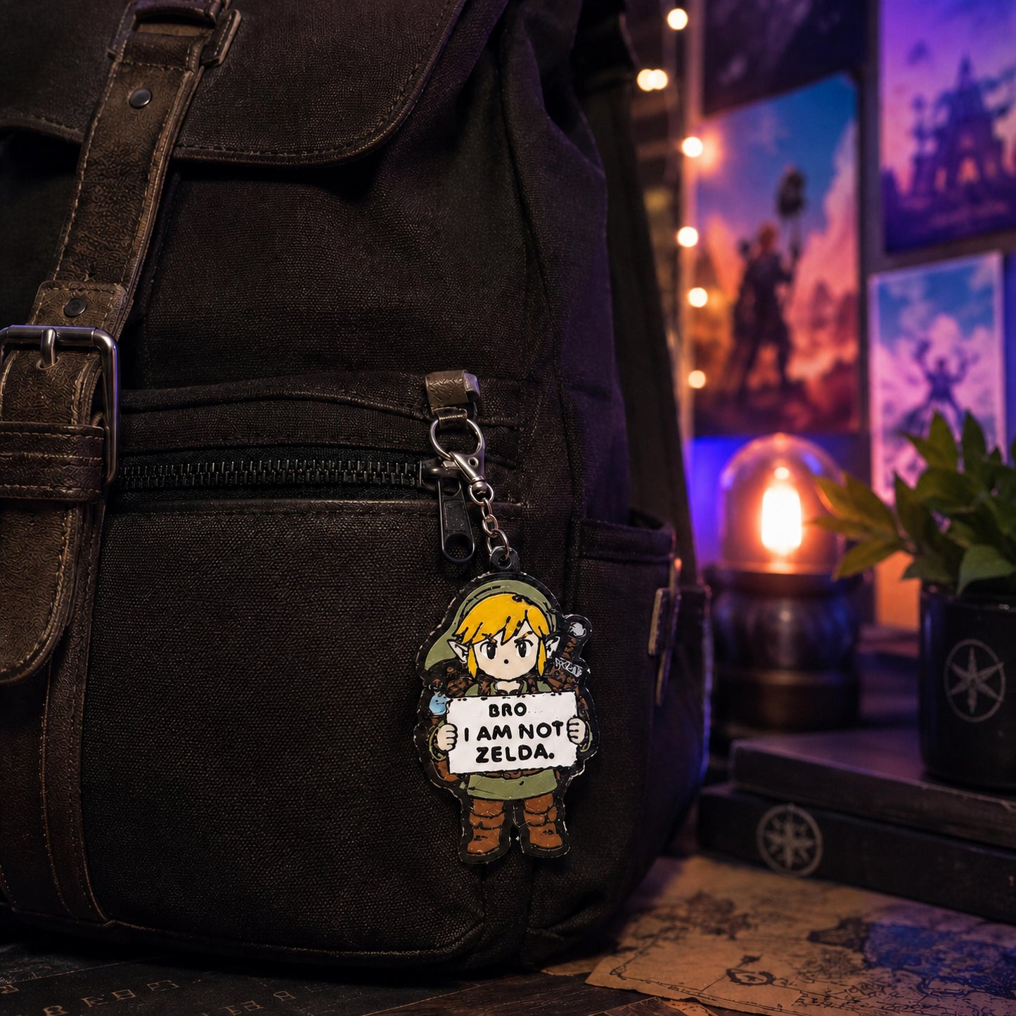 Bro I Am Not Her 3D Printed Keychain, Fantasy Gamer Joke Keychain, Elf Adventurer Bag Charm