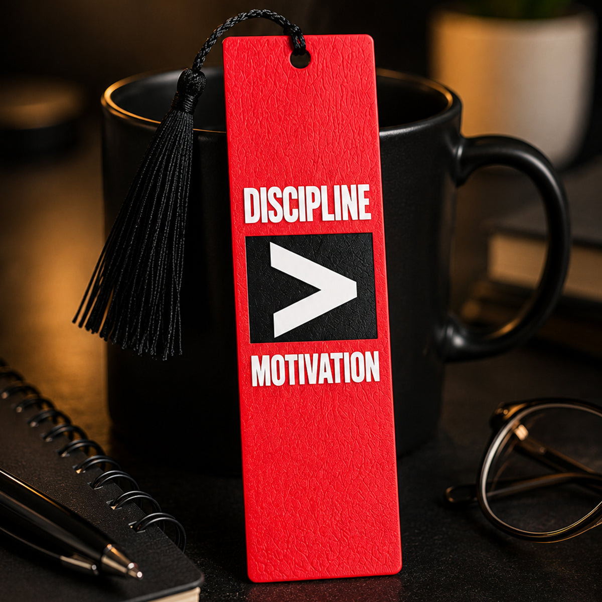 Discipline Over Motivation 3D Printed Bookmark with Tassel, Motivational Bookmark, Productivity Gift for Readers