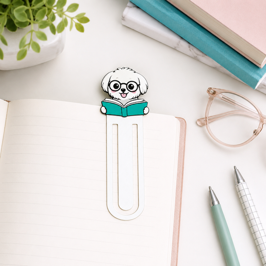Cute Dog Reading Clip Bookmark, 3D Printed Paperclip Bookmark, Book Lover Gift, Kawaii Reader Bookmark