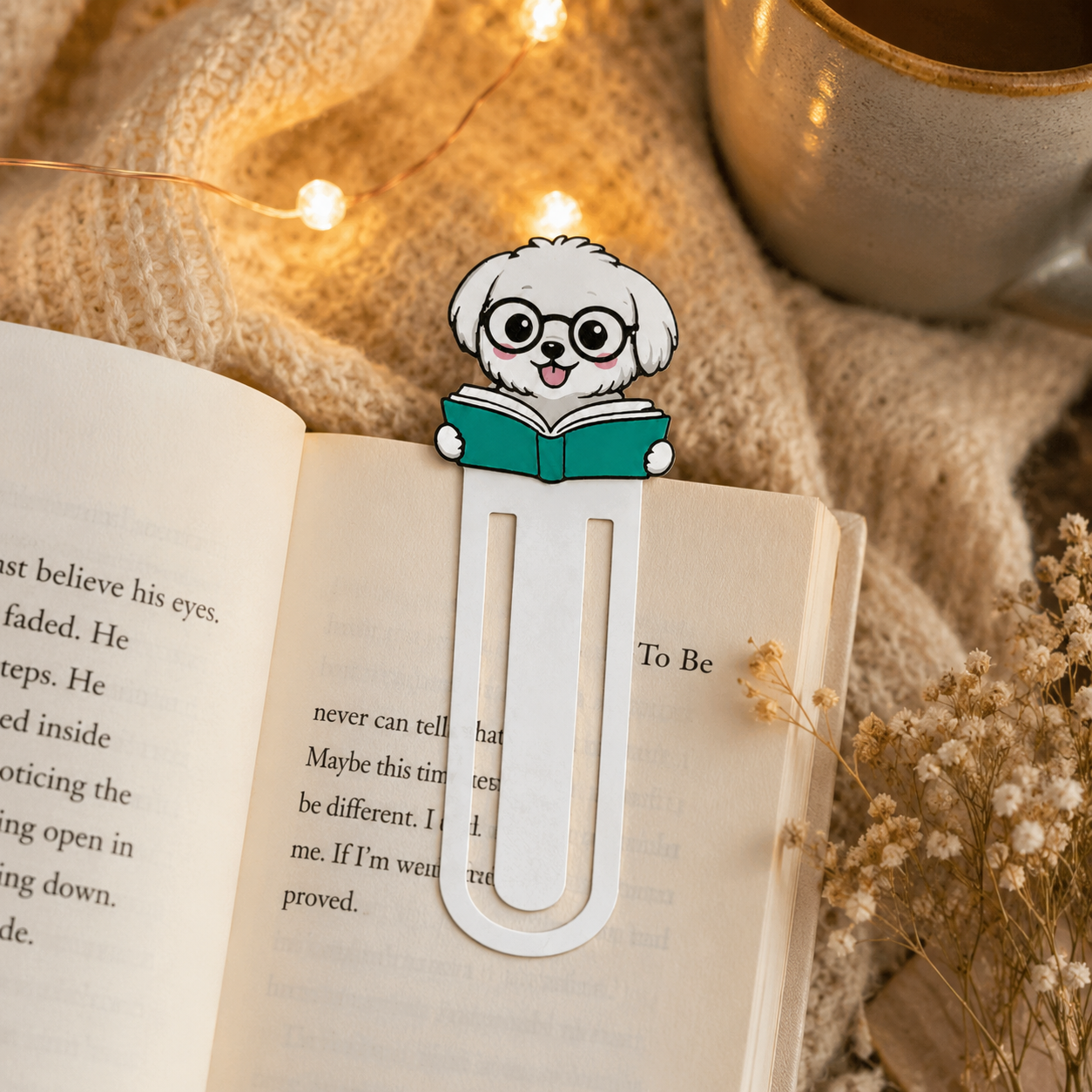 Cute Dog Reading Clip Bookmark, 3D Printed Paperclip Bookmark, Book Lover Gift, Kawaii Reader Bookmark