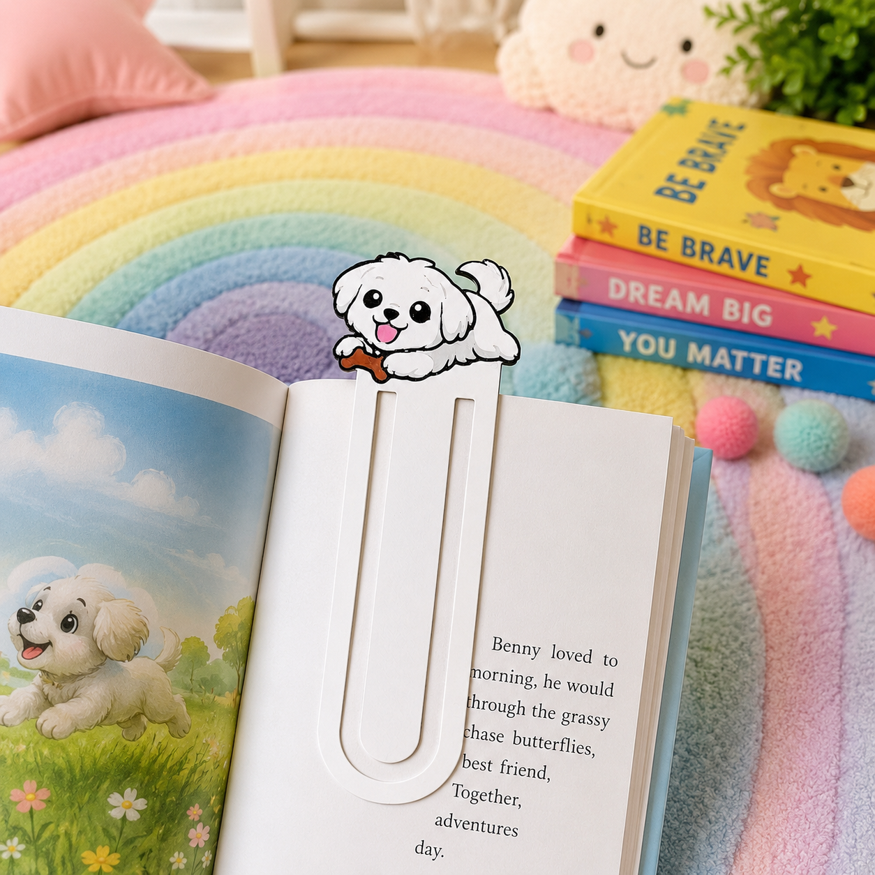 Cute Puppy Clip Bookmark, 3D Printed Dog Paperclip Bookmark, Book Lover Gift, Kawaii Reader Bookmark