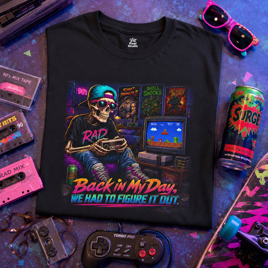 Back In My Day We Had To Figure It Out, Retro Gaming Nostalgia Shirt, 90s Gamer Mens Tee, Millennial Gift