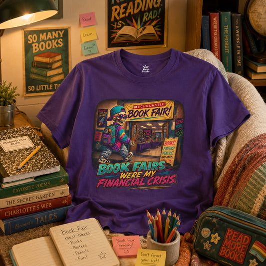 Book Fairs Were My Financial Crisis, Retro School Nostalgia Shirt, 90s Mens Tee, Millennial Gift