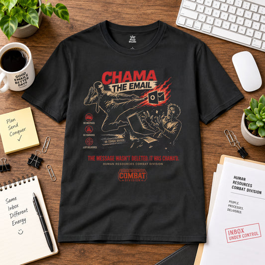 Chama The Email Shirt, Funny Office MMA Meme Unisex Tee, Corporate Humor T-Shirt, Burnout Survivor Work Gift for Coworkers