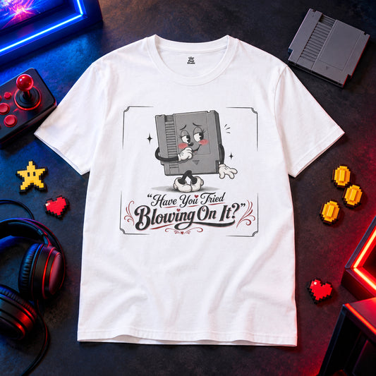 Have You Tried Blowing On It Unisex Shirt, Retro Gaming Tee, Nostalgic Gamer T-Shirt, Funny Vintage Gaming Gift