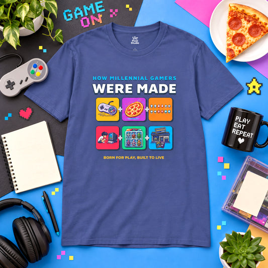 How Millennial Gamers Were Made Mens Shirt, Retro Gaming Tee, Nostalgic Gamer T-Shirt, Funny Pixel Art Gift