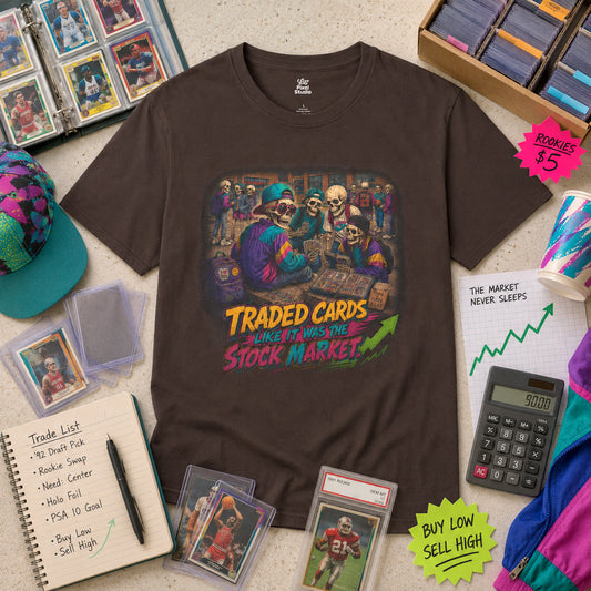 Traded Cards Like It Was The Stock Market, Retro Collectible Nostalgia Shirt, 90s Mens Tee, Millennial Gift