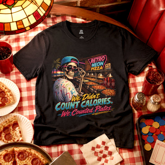 We Didn't Count Calories We Counted Plates, Retro Buffet Nostalgia Shirt, 90s Mens Tee, Millennial Gift