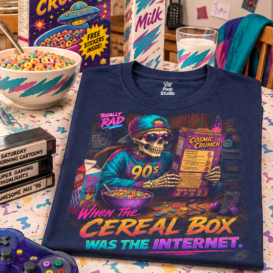 When The Cereal Box Was The Internet, Retro Childhood Nostalgia Shirt, 90s Mens Tee, Millennial Gift